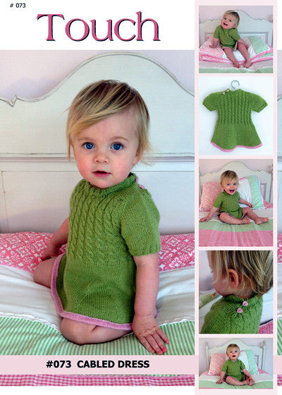 Touch Knitting Pattern 73 - Cabled Baby Dress in 4-ply / Fingering