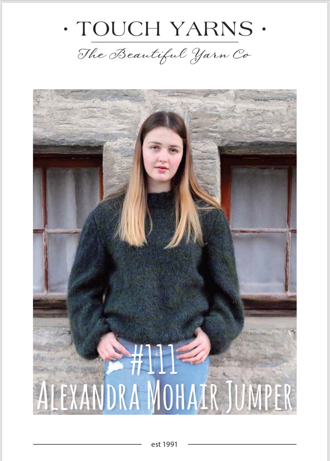 Touch Knitting Pattern - 111 Alexandra Mohair Jumper in 12-Ply  / Aran weight Brushed Yarn