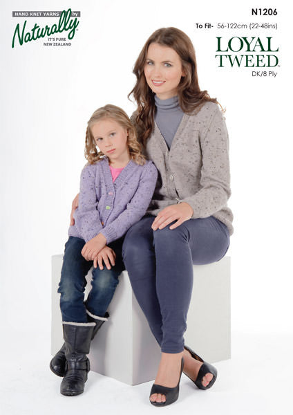 Naturally Knitting Pattern N1206 - Womens & Girls Cardigan in 8-ply / DK