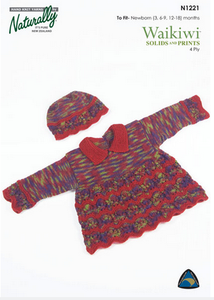 Naturally Knitting Pattern N1221 - Baby's Jumper and Hat in 4-ply / Fingering