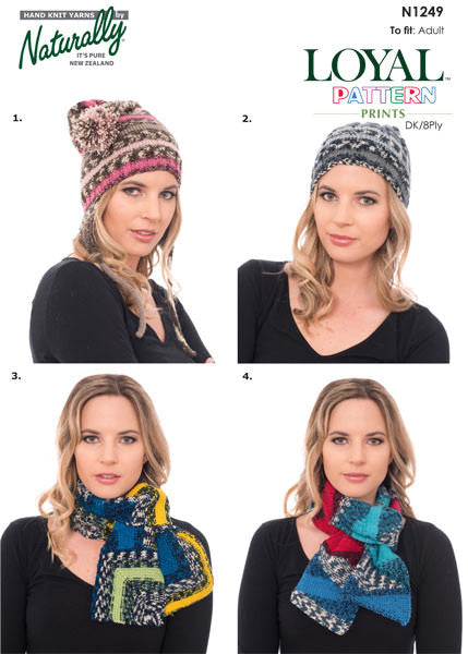Naturally Knitting Pattern N1249 - Womens Hats & Scarves in 8-ply / DK