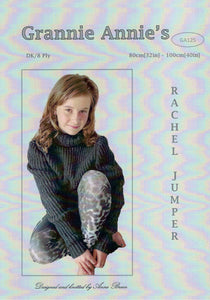 Grannie Annie Knitting Pattern 125 - Rachel Jumper  in 8-ply / DK for Teens to Ladies