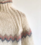 Touch Knitting Pattern - 130 Clyde Mohair Jumper with Crew or Turtleneck and Colourwork in 12-Ply Brushed Yarn