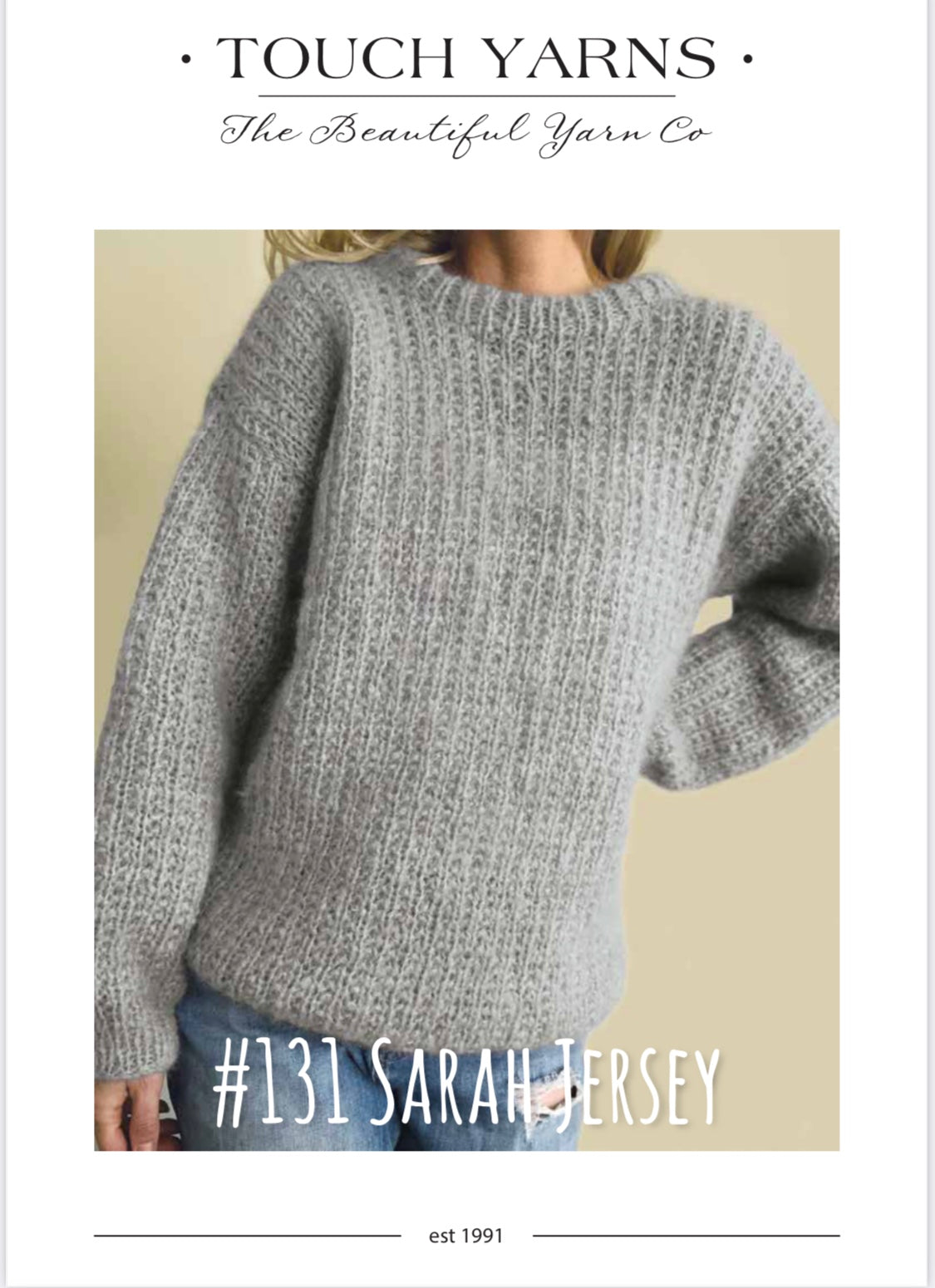 Touch Knitting Pattern - 131 Sarah Mohair Jumper in 12-Ply  / Aran weight Brushed Yarn