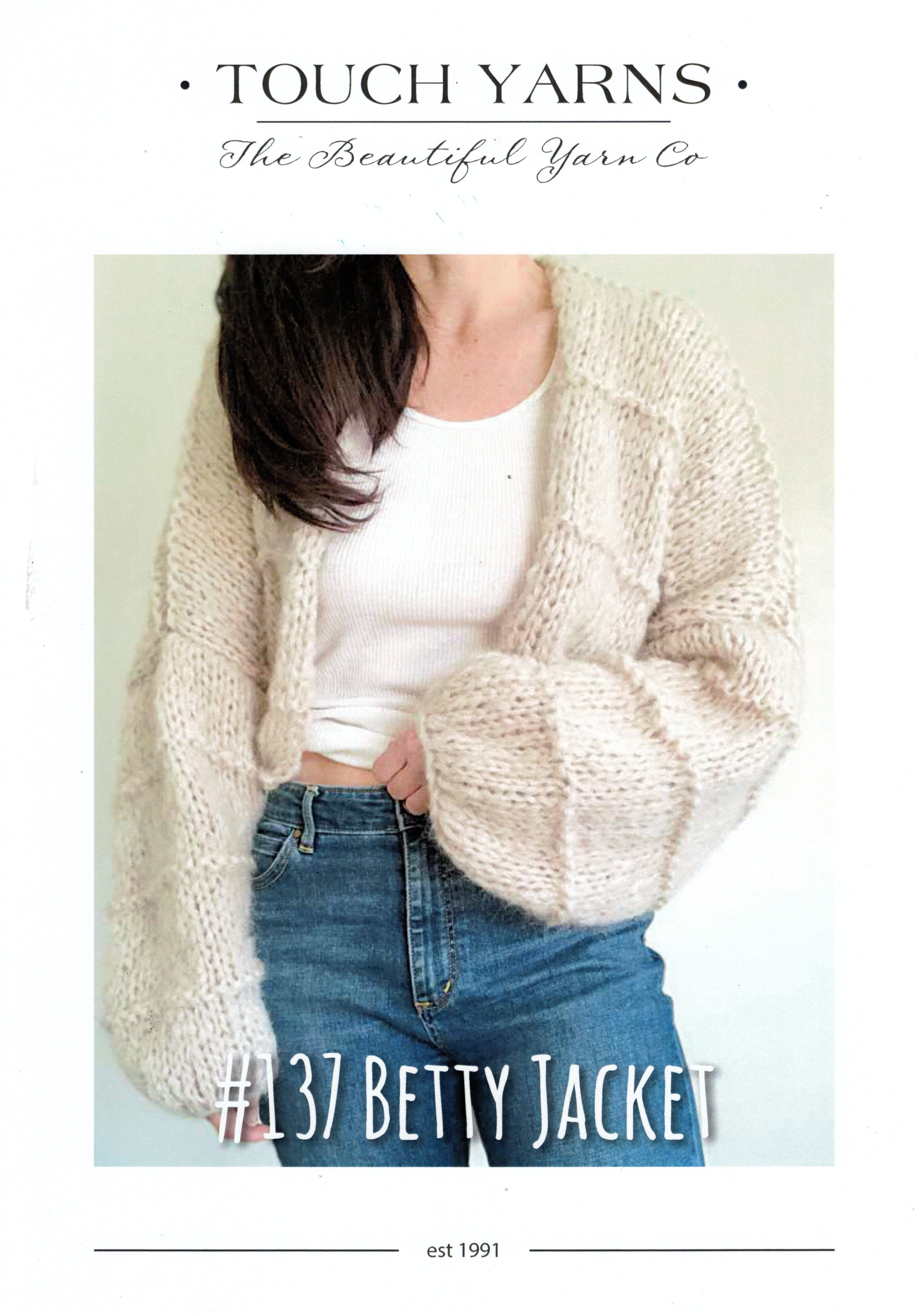 Touch Knitting Pattern - 137 Betty Mohair Jacket in 12-Ply  / Aran weight Brushed Yarn