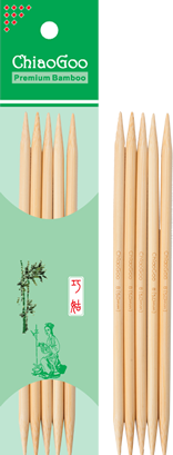 ChiaoGoo - 13 cm Double Pointed Bamboo - Natural colour