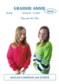 Grannie Annie Knitting Pattern 145 - Raglan Cardigan or Pullover in 8-ply / DK for Teens to Ladies