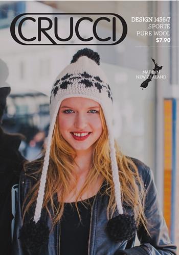 Crucci Knitting Pattern 1456 - Ladies Hat with Ear Warmers and Ties in 14-ply / Chunky