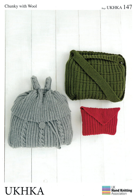 UKHKA 147 - Easy Knit Bags in 14-ply / Chunky