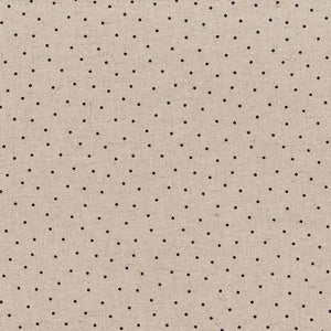 Linen Dots - Black dots on Natural Linen background