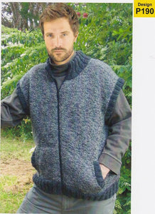 Countrywide Knitting Pattern P190 - Mens Zipped Vest with Pockets in Chunky / 14-ply