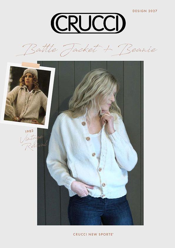 Crucci Knitting Pattern 2027 - Ladies Cardigan & Hat in 14-ply / Chunky