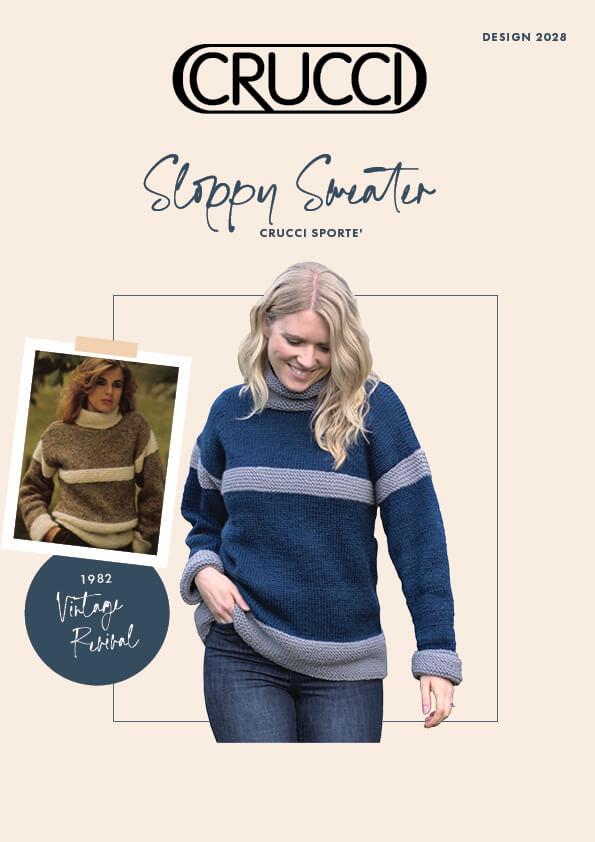Crucci Knitting Pattern 2028 - Ladies Pullover with High Neck in 14-ply / Chunky