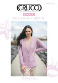 Crucci Knitting Pattern 2102 - Ladies Raglan Long Cardigan in 14-ply / Chunky