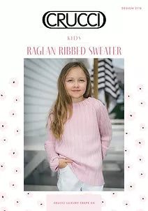Crucci Knitting Pattern 2118 - Childs Raglan Ribbed Pullover in 8-ply / DK for ages 2-10