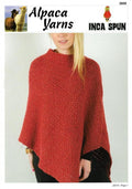 Inca Spun Knitting Pattern 2608 - Ladies Poncho in 10-Ply / Worsted-weight