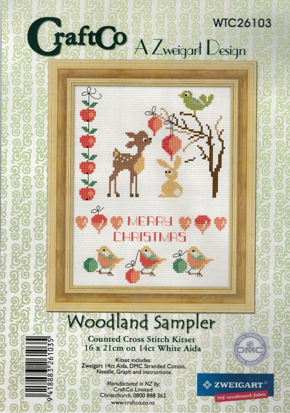 CraftCo Cross-stitch kit - Christmas Woodland Sampler