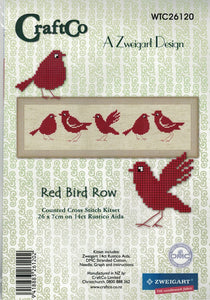 CraftCo Cross-stitch kit - Red Birds on Aida Rustico