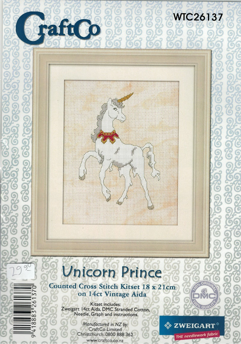CraftCo Cross-stitch kit - Unicorn Prince