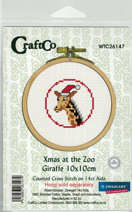CraftCo Cross-stitch kit - Christmas at the Zoo Giraffe