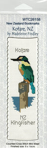 CraftCo Cross-stitch bookmark kit - Kotare, the New Zealand Kingfisher