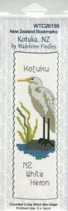 CraftCo Cross-stitch bookmark kit - Kotuku, the New Zealand White Heron