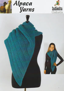 Indiecita Knitting Pattern 2706 - Adult Textured Shawl in 10-Ply / Worsted-weight