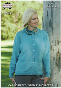Heirloom 318 - Ladies Cardigan with moss stitch detail in 5-ply