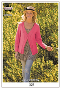 Heirloom 327 - Ladies cardigan with delicate lace border in 4-ply