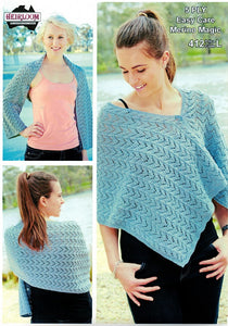 Heirloom 412 - Ladies Lacy Shawl in 5-ply / Sport