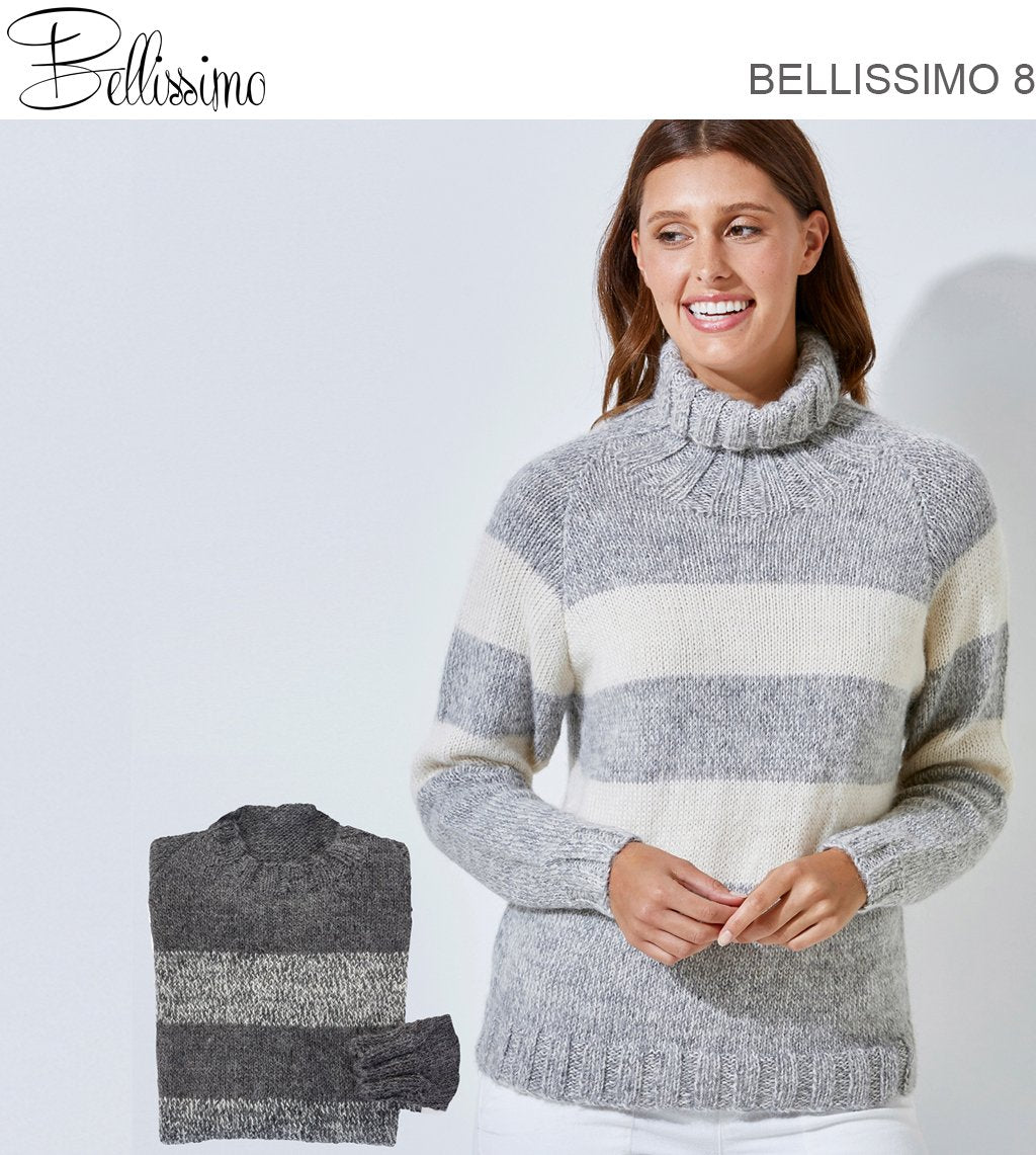 Bellissimo TX523 - Unisex Raglan Sleeved Striped Pullover in 8-ply / DK