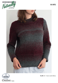 Naturally Knitting Pattern N1493 - Ladies Pullover with high neck in 12-ply / Aran weight