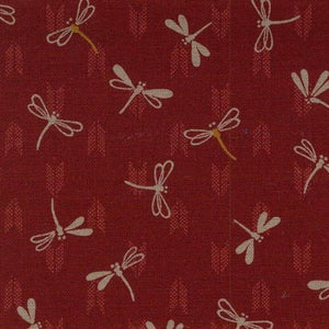Nara - Traditional Japanese design with Dragonflies on Red