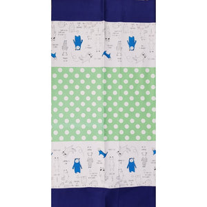 Minakoko - Forest Animal Tote bag panel in blue and green (73 cm x 110 cm each)