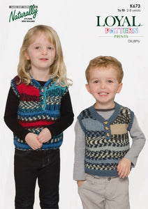 Naturally Knitting Pattern K673- Children's Vest  in 8-ply / DK for ages 2-8