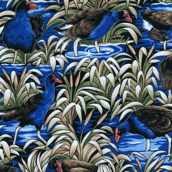 Pukeko Swamp on Blue