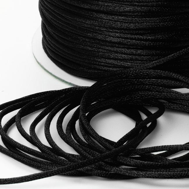 Black Satin Cording - 2 mm wide