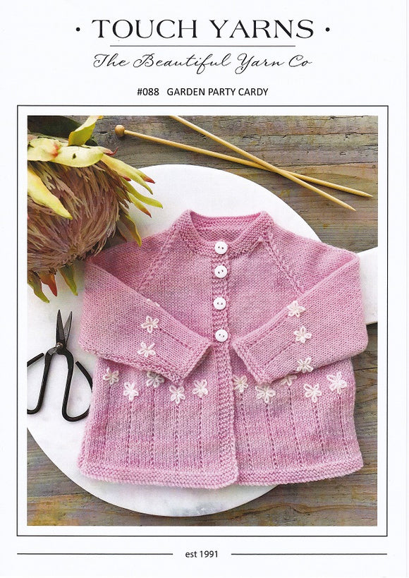 Touch Knitting Pattern 88 - Garden Party Cardy for ages 3-6 months in 4-ply / Fingering