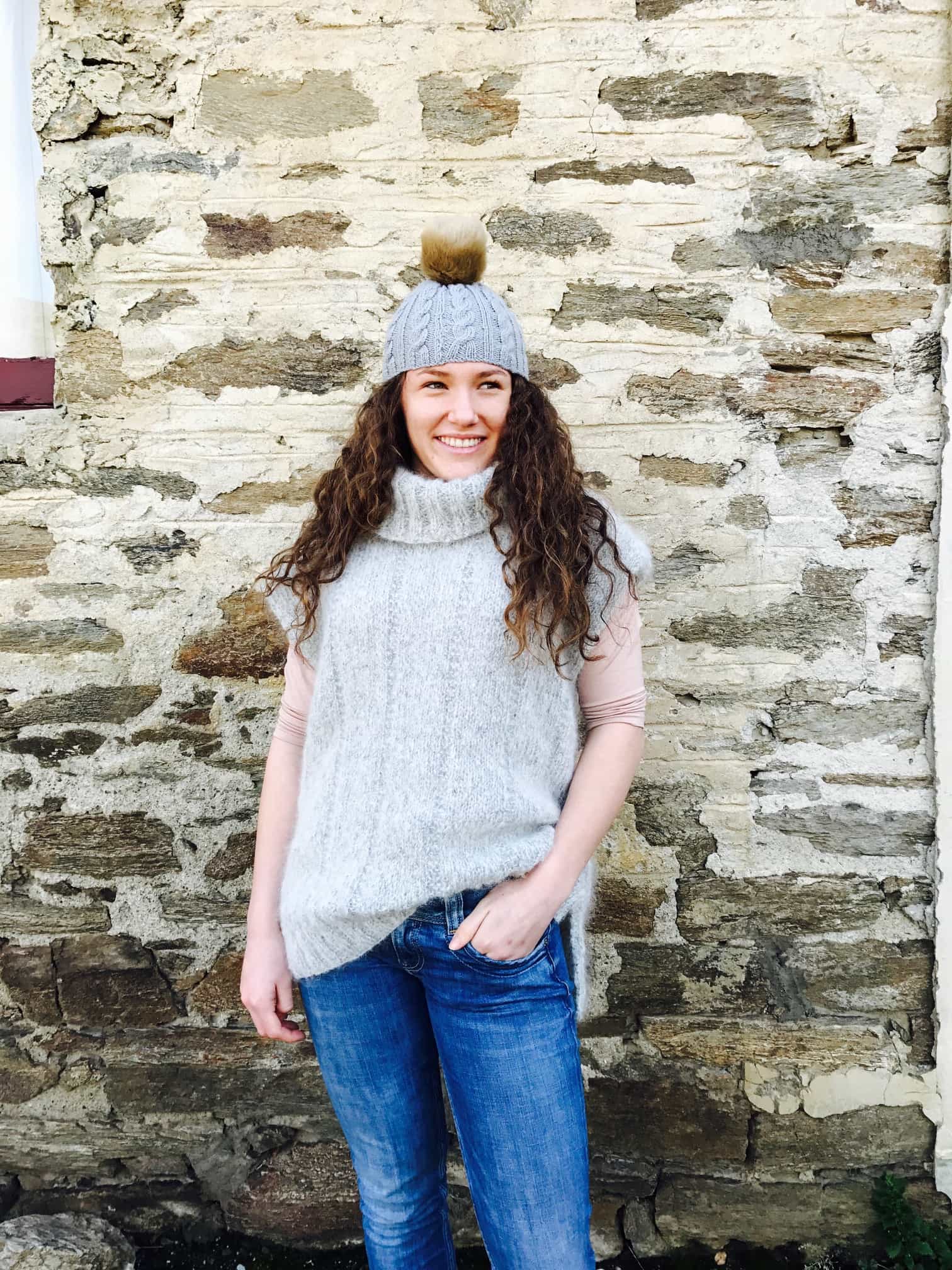 Touch Knitting Pattern 91 - Ladies Crown Range Vest in 12-ply  / Aran weight brushed Mohair / Merino