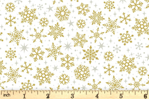 Christmas Essentials - Gold Overlay Snowflakes on Cream