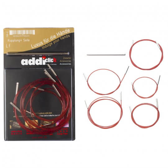 ADDI - 5 cables and 1 connector for Addi Click series - red-coloured