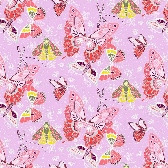 Aerial Butterflies - Stunning pick and yellow butterflies on Pink Background