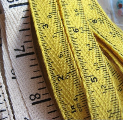 Ribbon - Creative Impressions Yellow Twill Tape Measure in Inches & CM