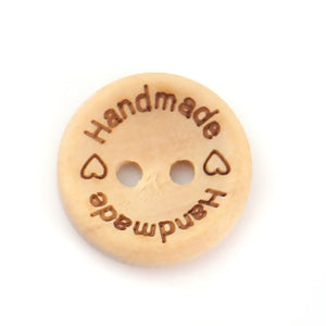 Buttons - Wooden "Handmade"  15mm ( 5/8") Dia.