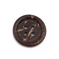 Buttons - Natural Coconut with 4 holes and rim - Dark Coffee colour with Speckles in 2 sizes