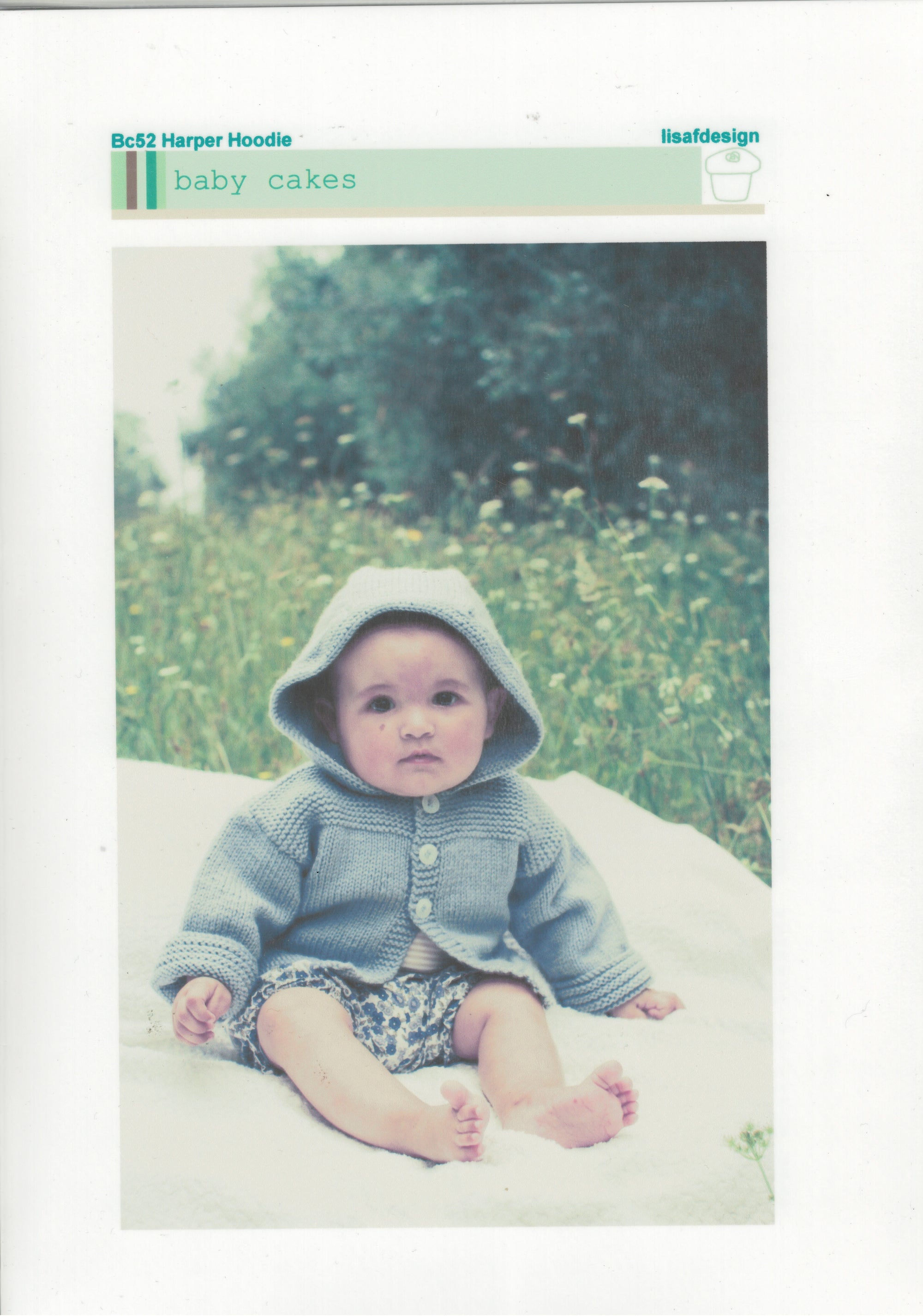 Baby Cakes Knitting Pattern - BC52 Harper Hoodie