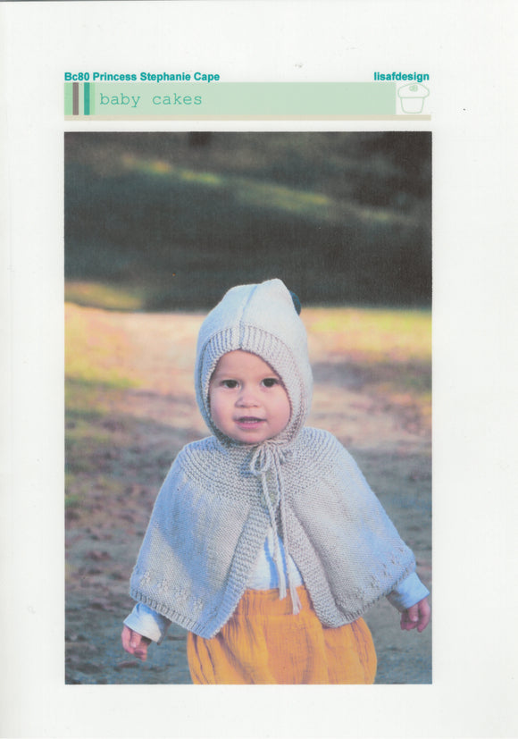 Baby Cakes Knitting Pattern - BC80 Princess Stephanie Cape