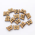 Buttons - Natural Wood - Butterfly - 15 mm