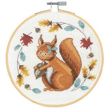 DMC Counted Cross Stitch Kit - Folk Squirrel (includes hoop!)