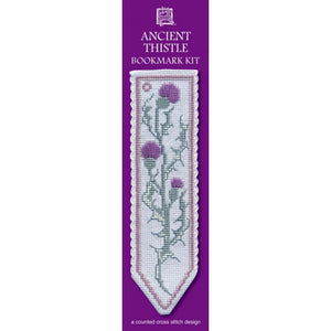 British Textile Heritage Cross-stitch Bookmark kit - Ancient Thistle Bloom